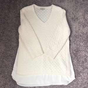 LOFT | Knit & Chiffon Sweater
